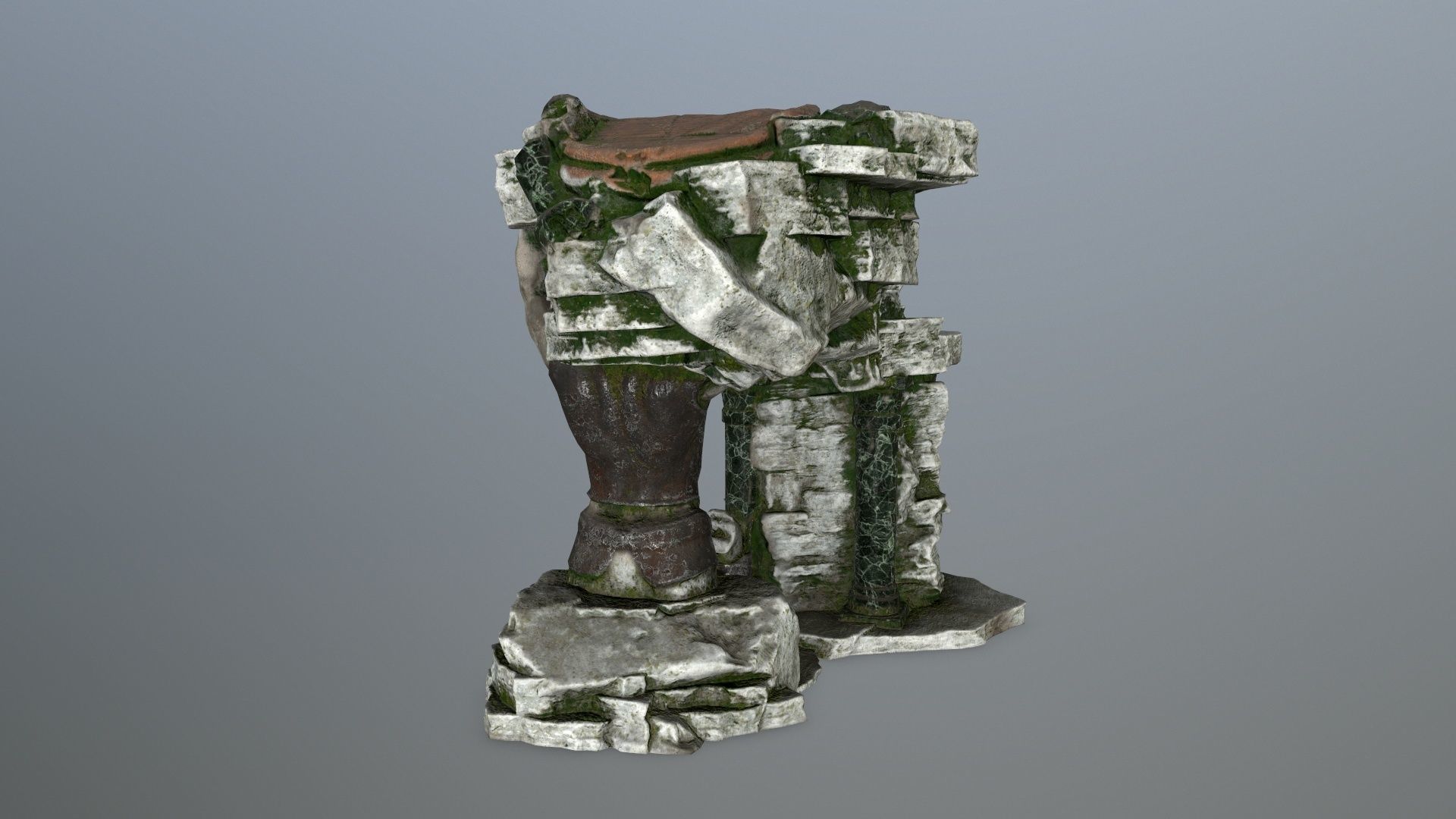 old temple  Low-poly 3D model_4