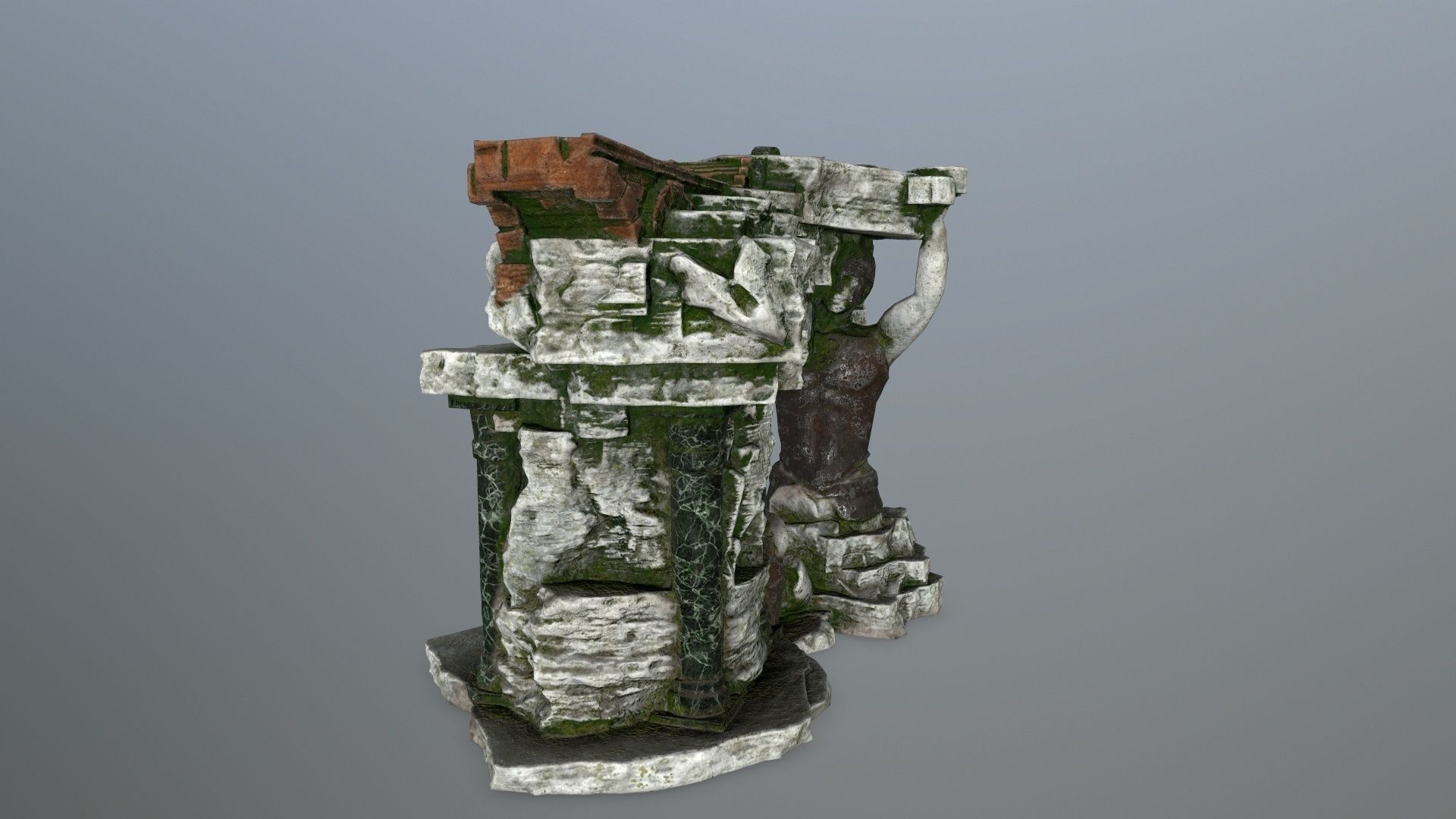 old temple  Low-poly 3D model_8