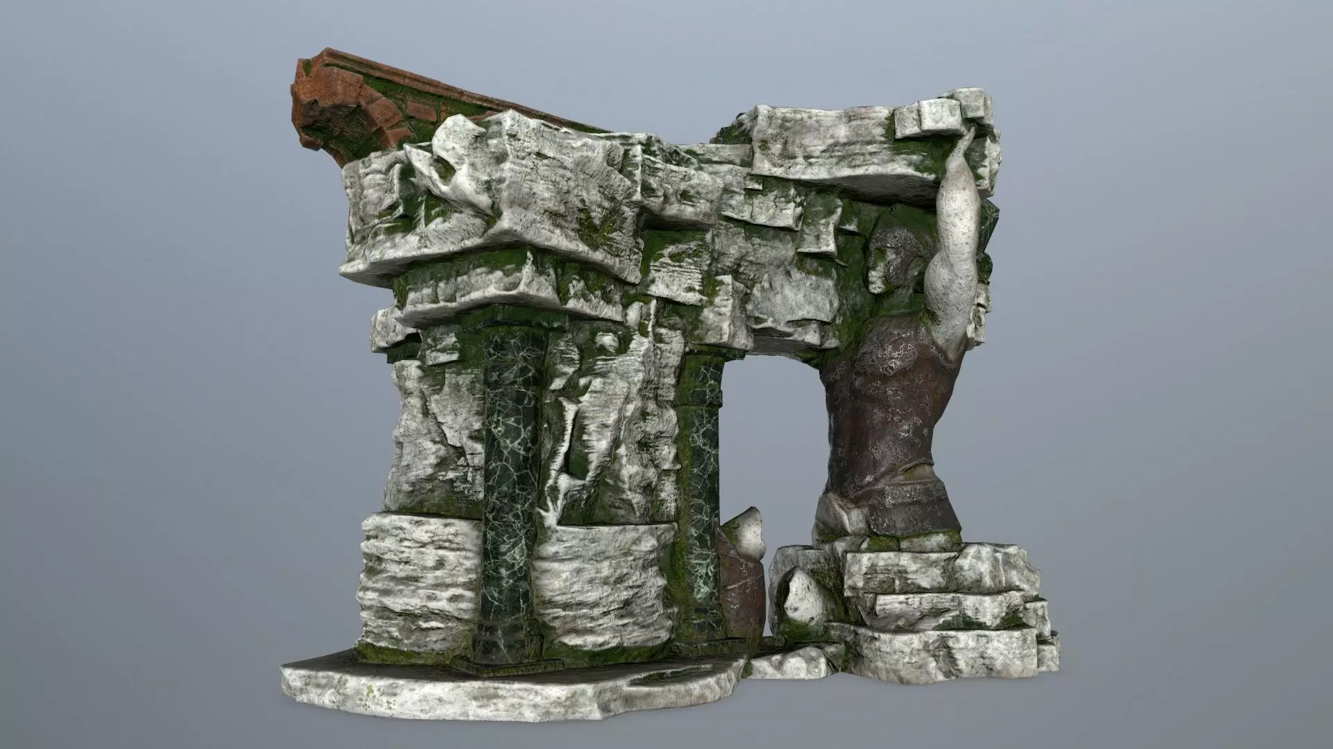 old temple  Low-poly 3D model_0