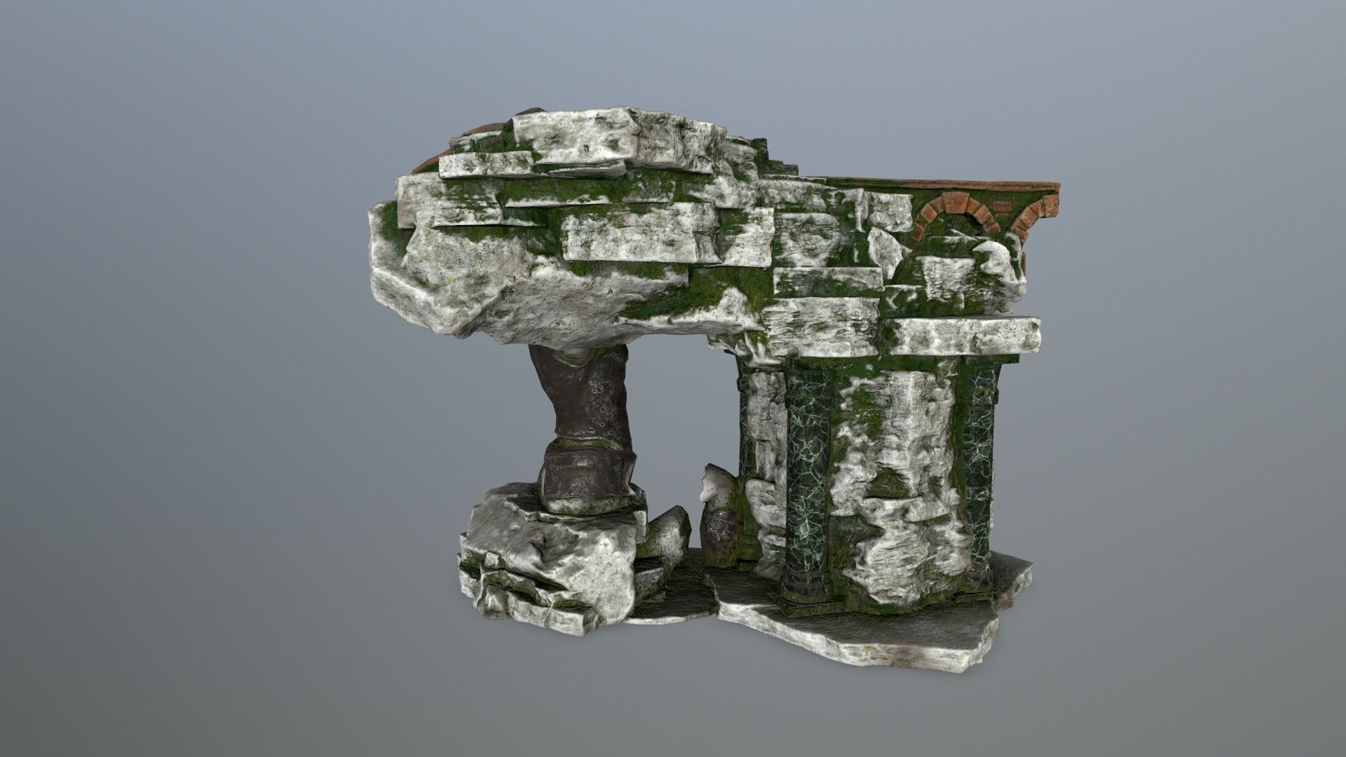 old temple  Low-poly 3D model_5