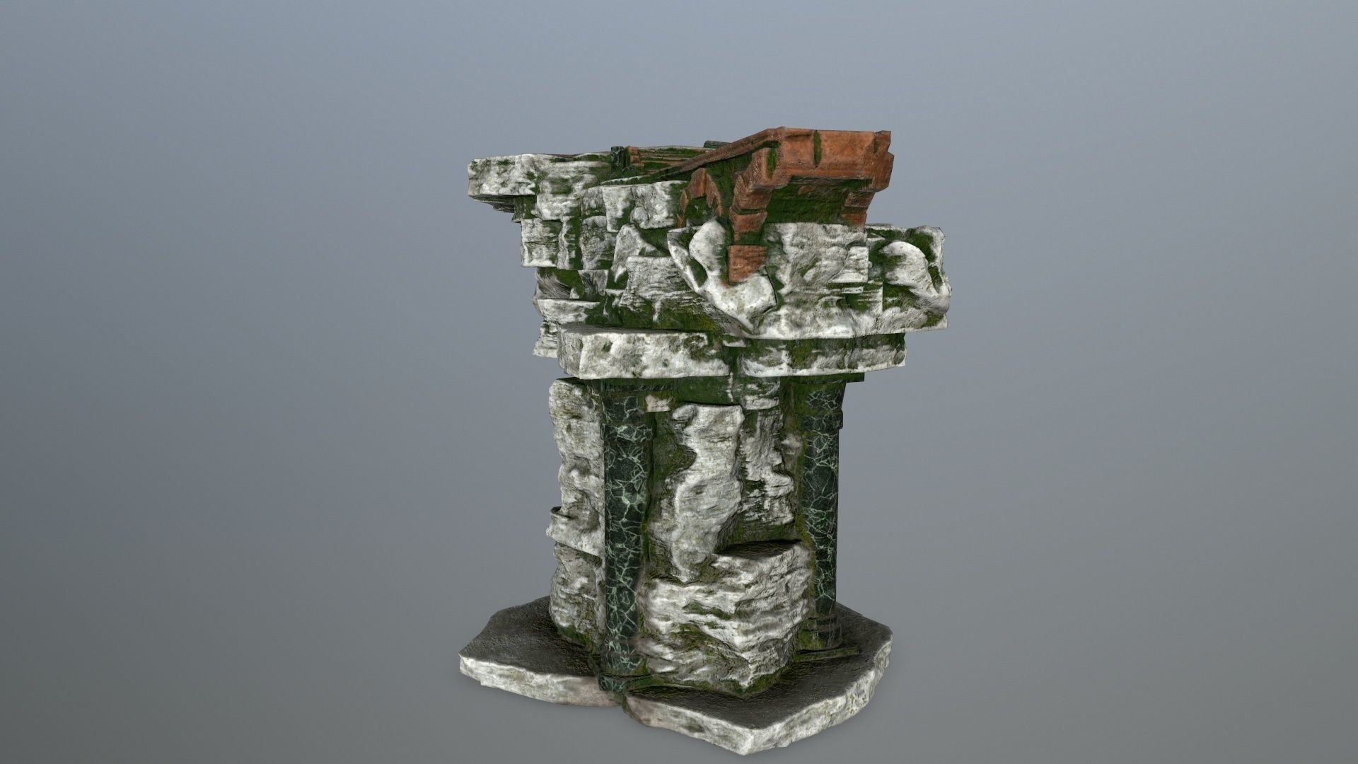 old temple  Low-poly 3D model_7