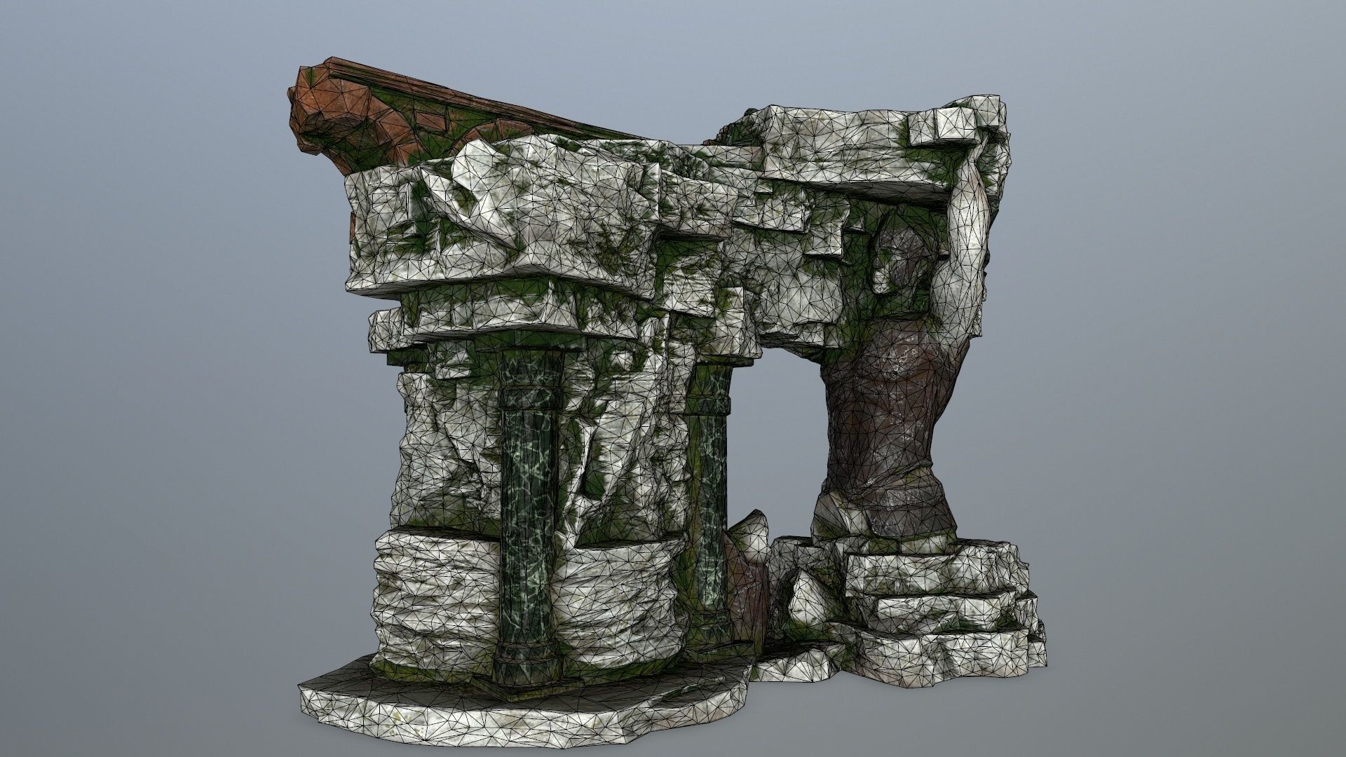 old temple  Low-poly 3D model_14