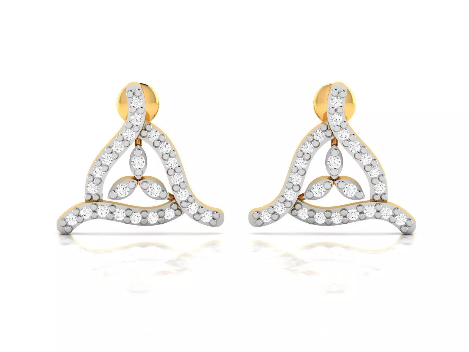 Earrings-2897 pair of gold earrings with diamonds 3D print model_0