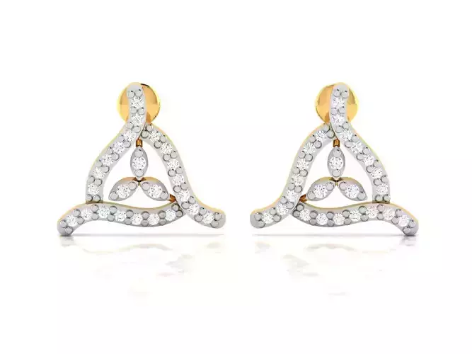 Earrings-2897 pair of gold earrings with diamonds 3D print model