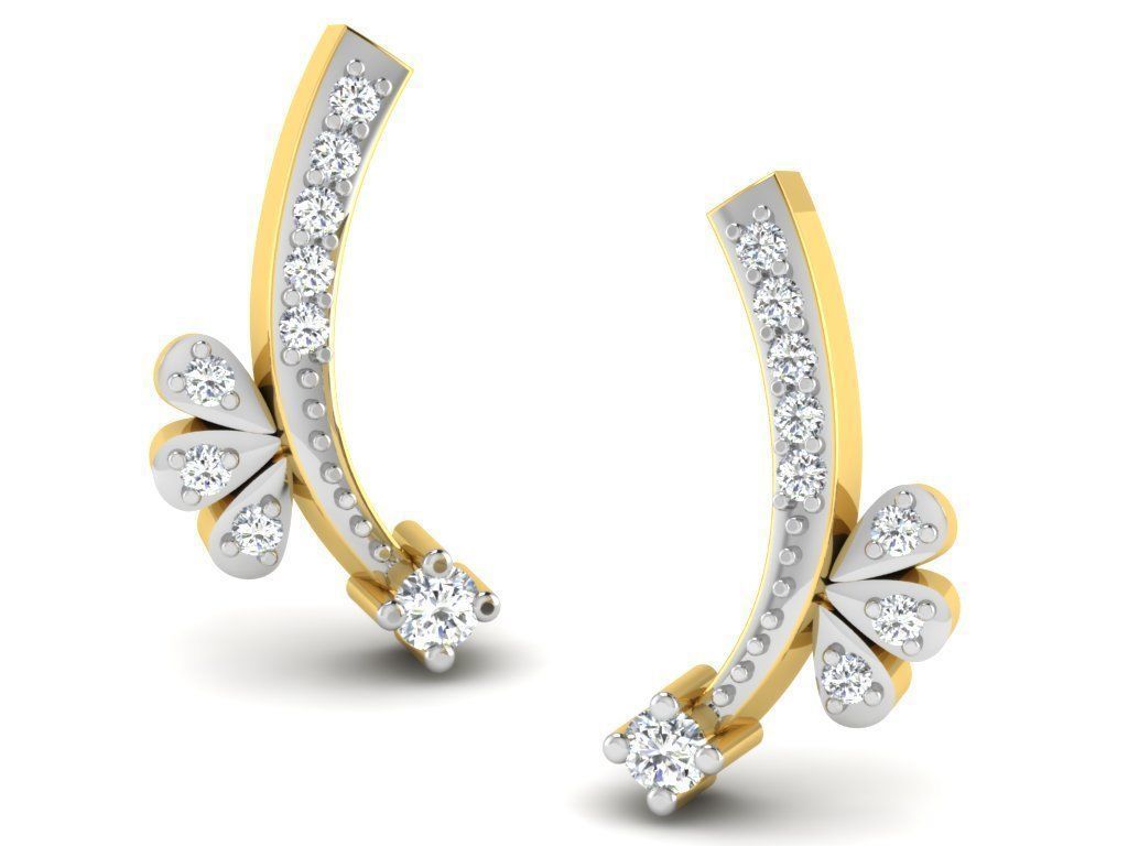 Earrings-2896 diamond earring gold 3D print model_7