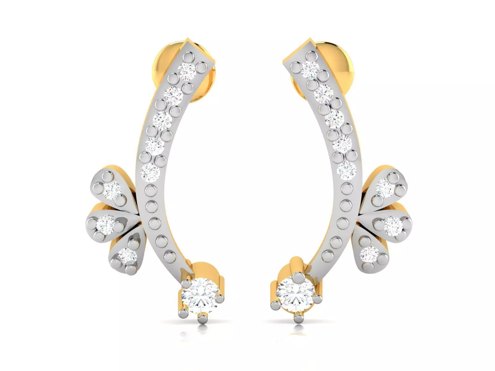 Earrings-2896 diamond earring gold 3D print model_0
