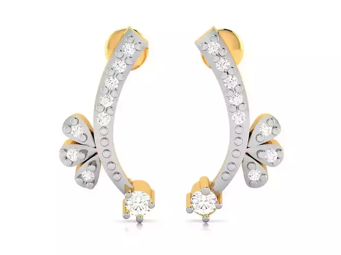 Earrings-2896 diamond earring gold 3D print model