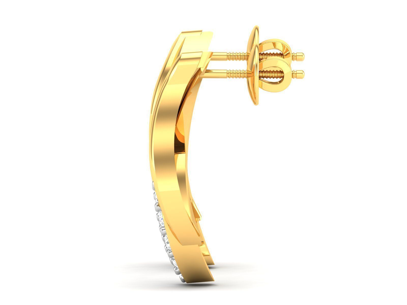 Earrings-2894 two diamond earrings gold 3D print model_6