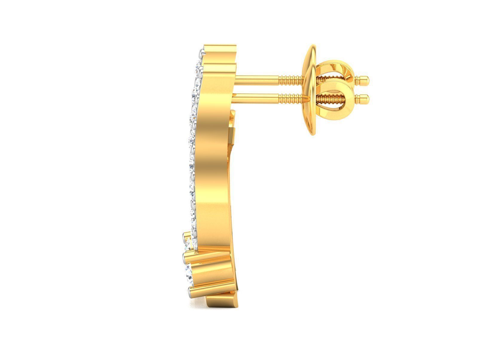 Earrings-2893 pair of diamond earrings gold 3D print model_6