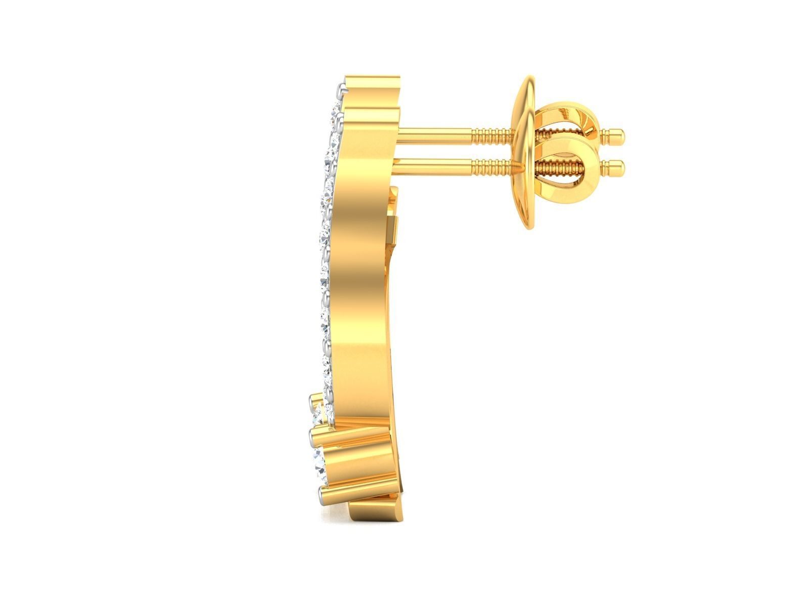 Earrings-2893 pair of diamond earrings gold 3D print model_5