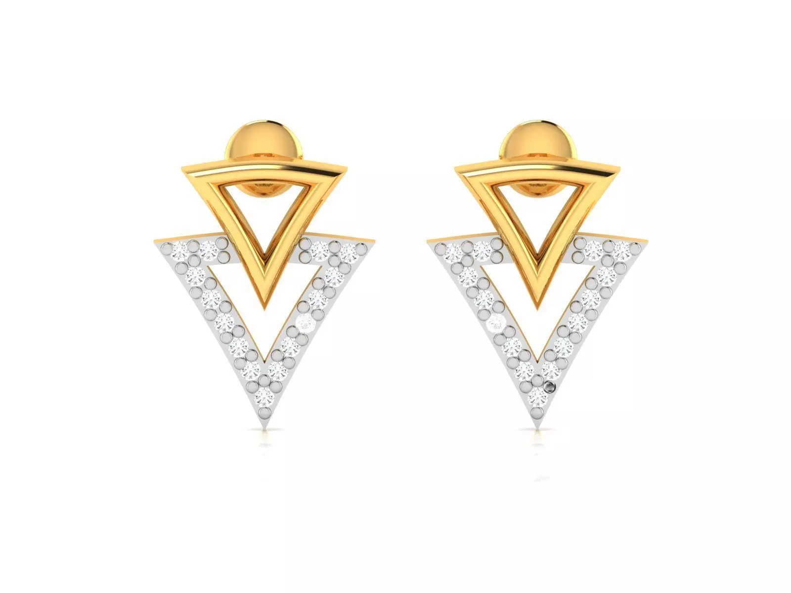 Earrings-2891 gold earring with diamonds 3D print model_0