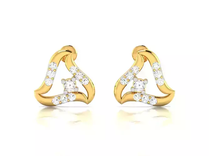 Earrings-2889 pair of gold earrings with diamonds 3D print model