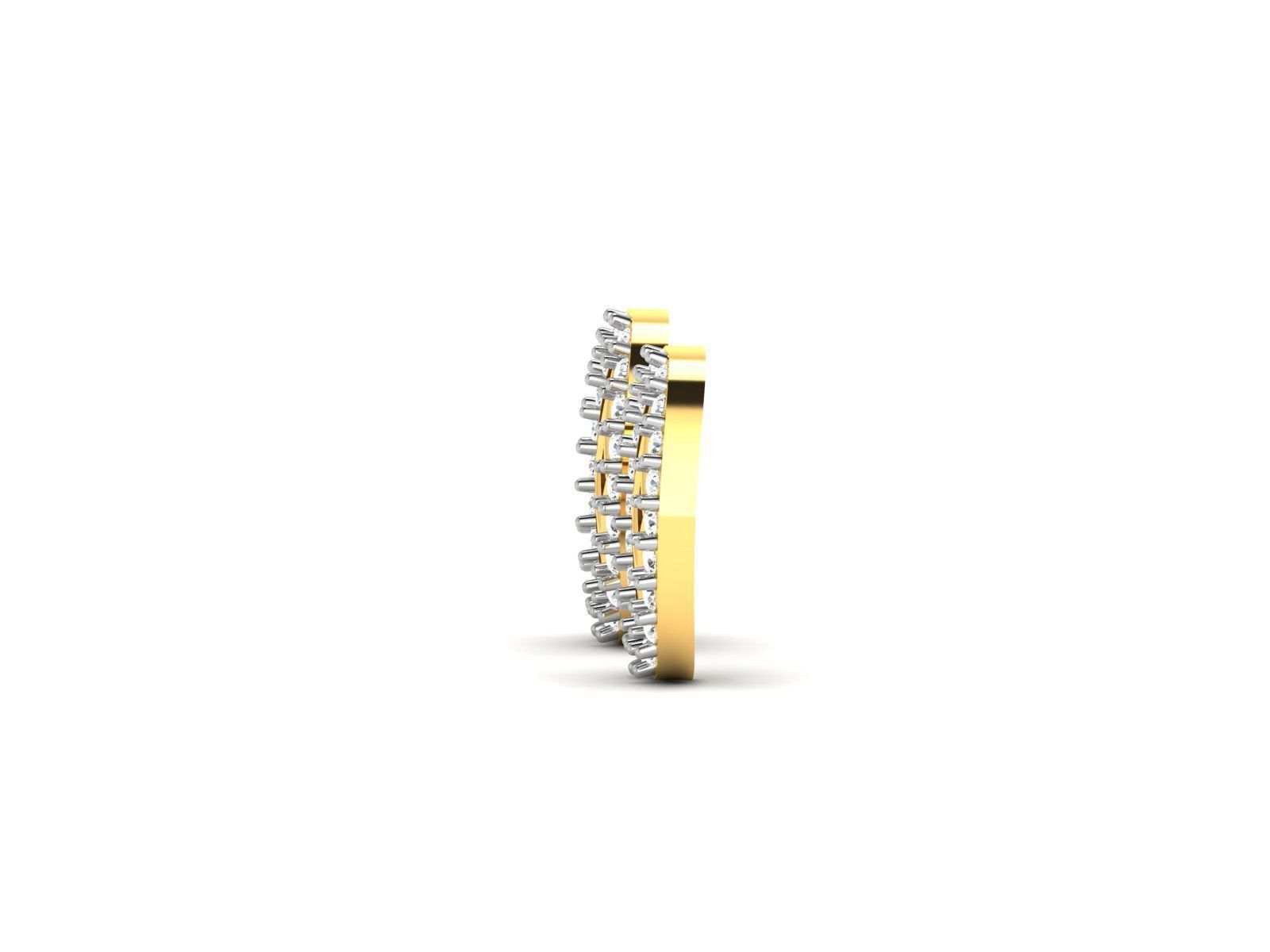 Earrings-2888 diamond hoop earring gold 3D print model_9