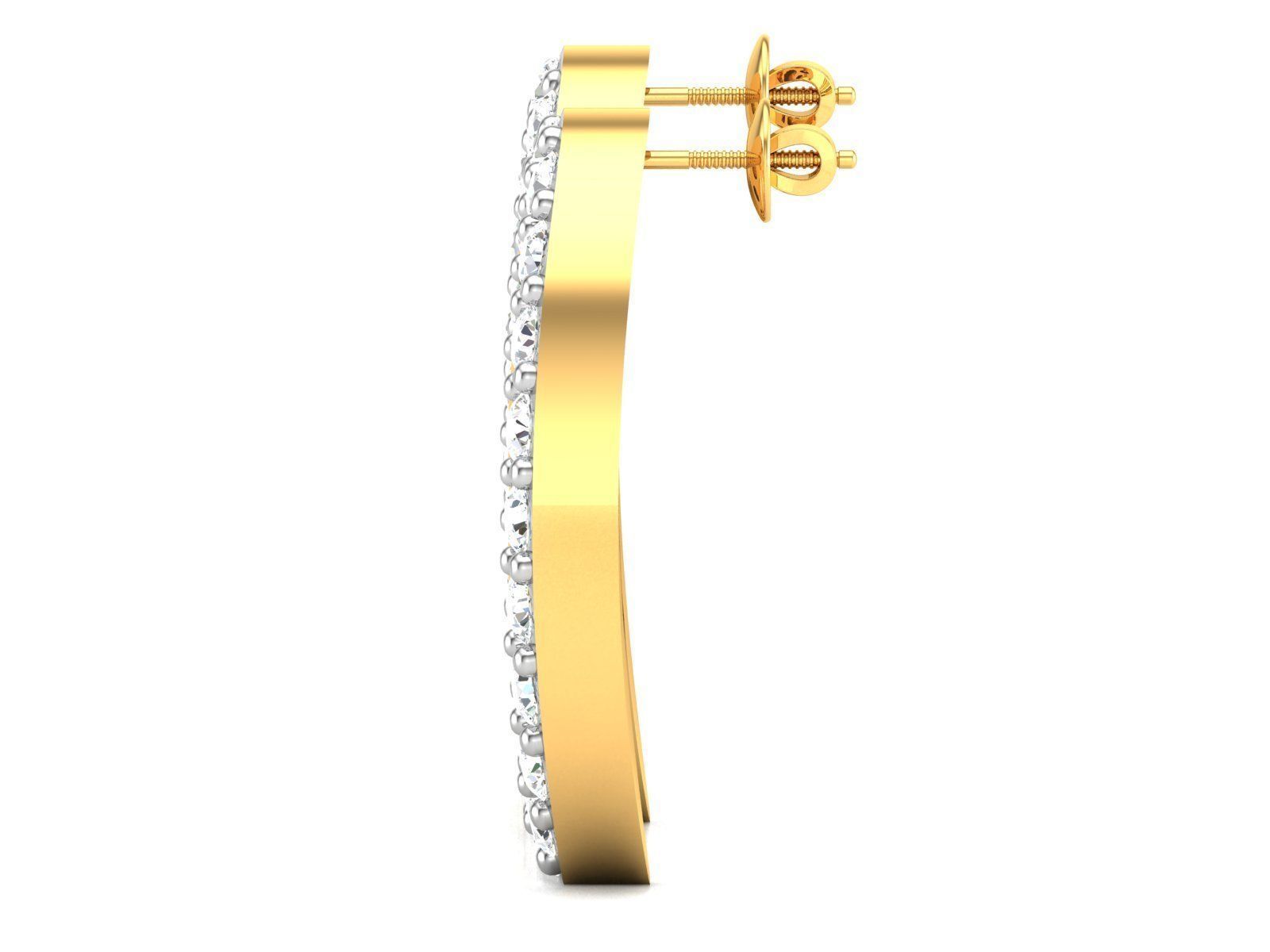 Earrings-2888 diamond hoop earring gold 3D print model_5