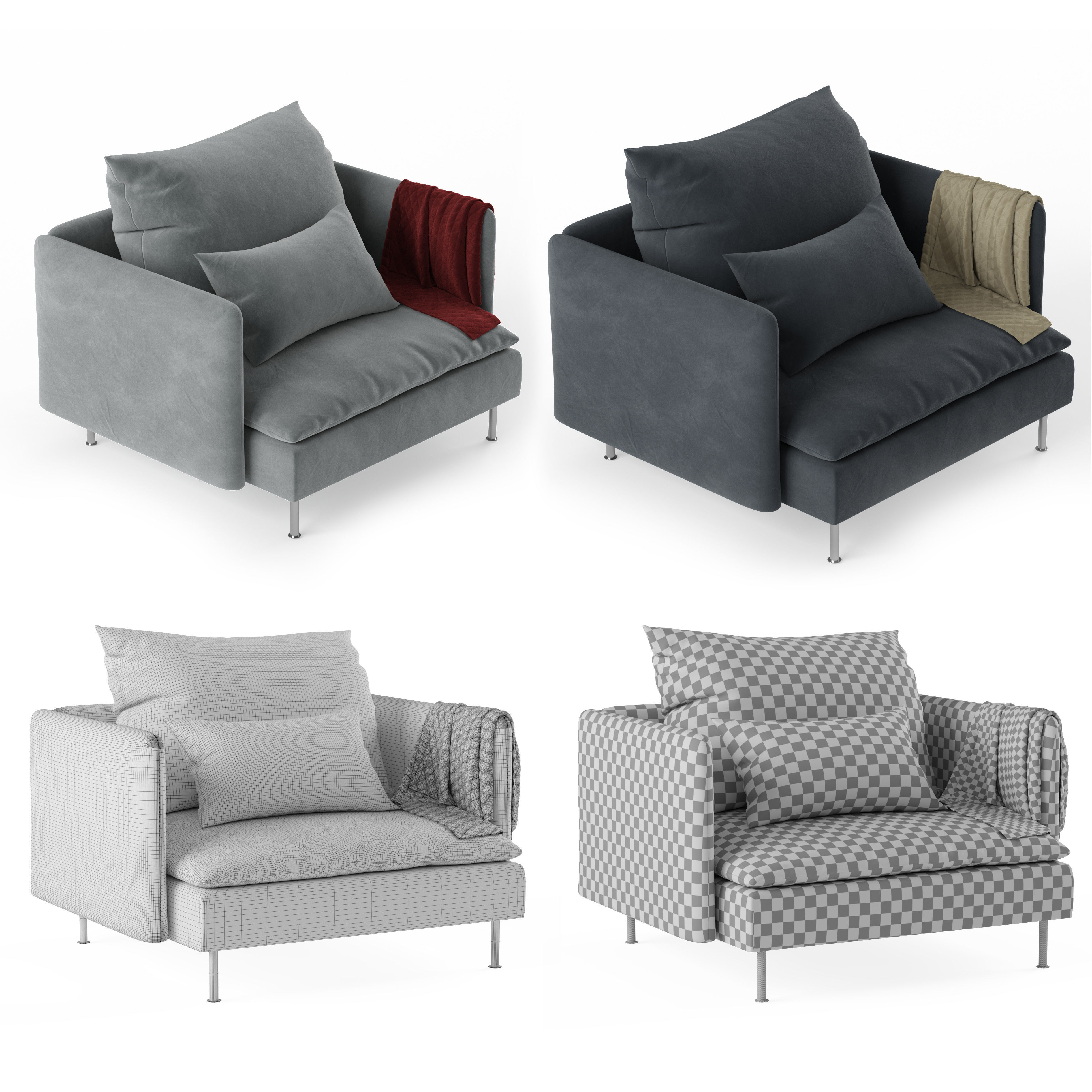 IKEA SODERHAMN ArmChair 3D model_2