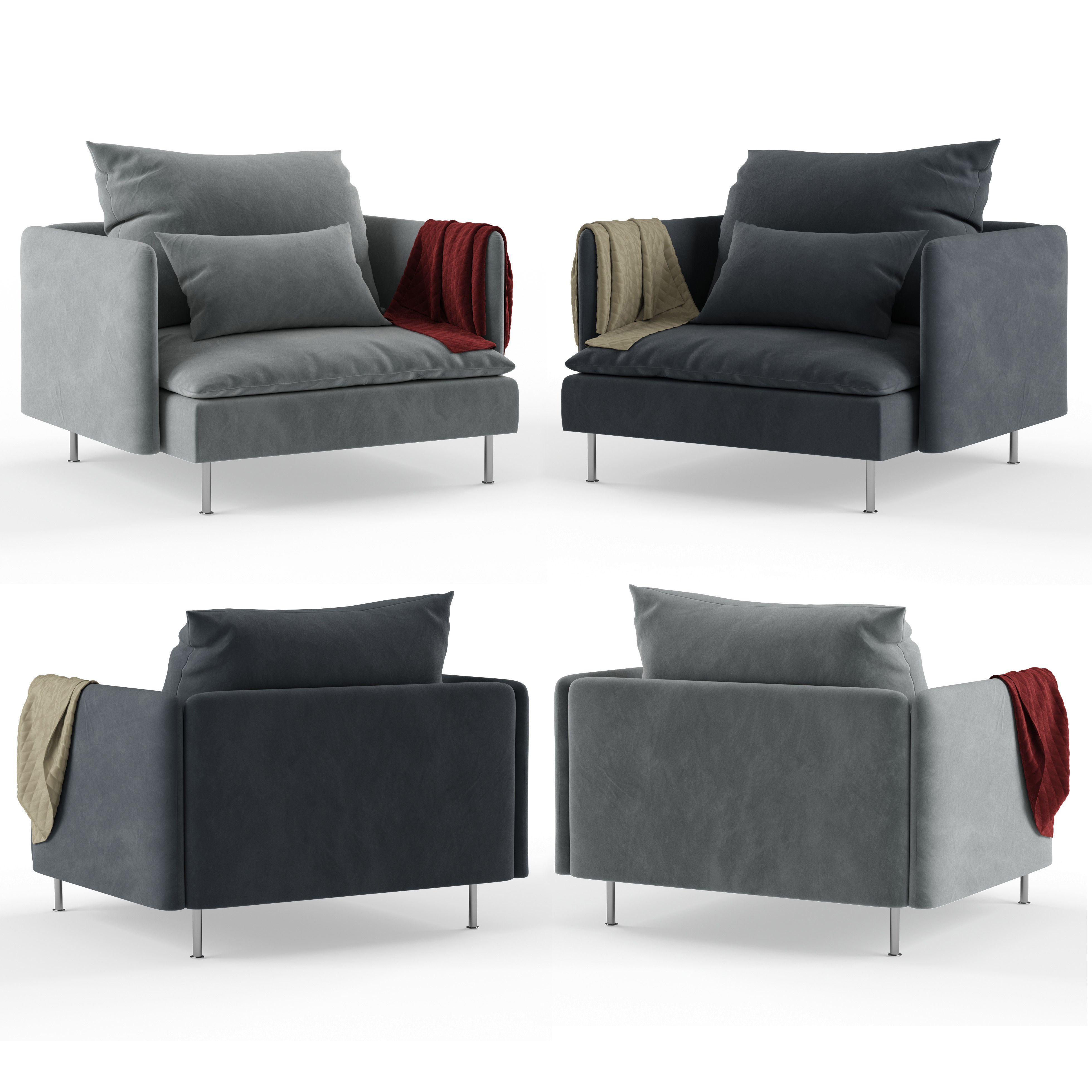 IKEA SODERHAMN ArmChair 3D model_1