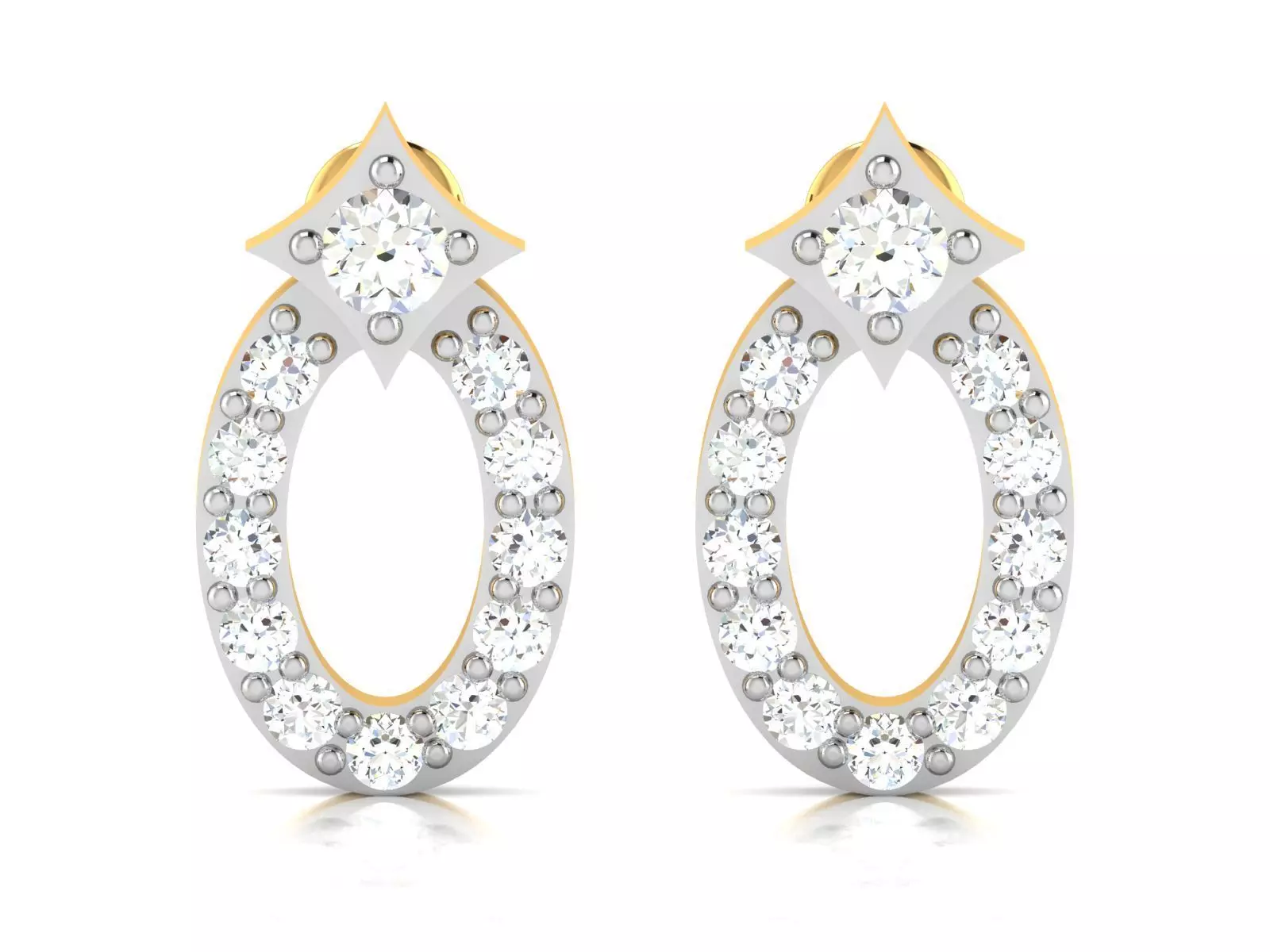 Earrings-2887 gold wedding band with diamonds 3D print model_0