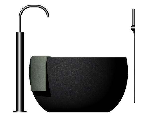 Bathtub with towel 3D model_1