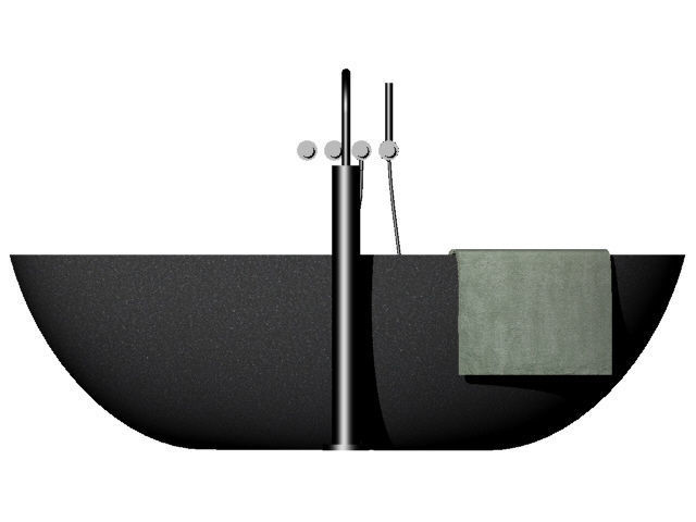 Bathtub with towel 3D model_3