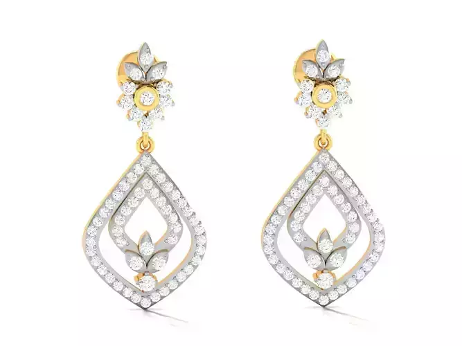 Earrings-3276 diamond earring gold