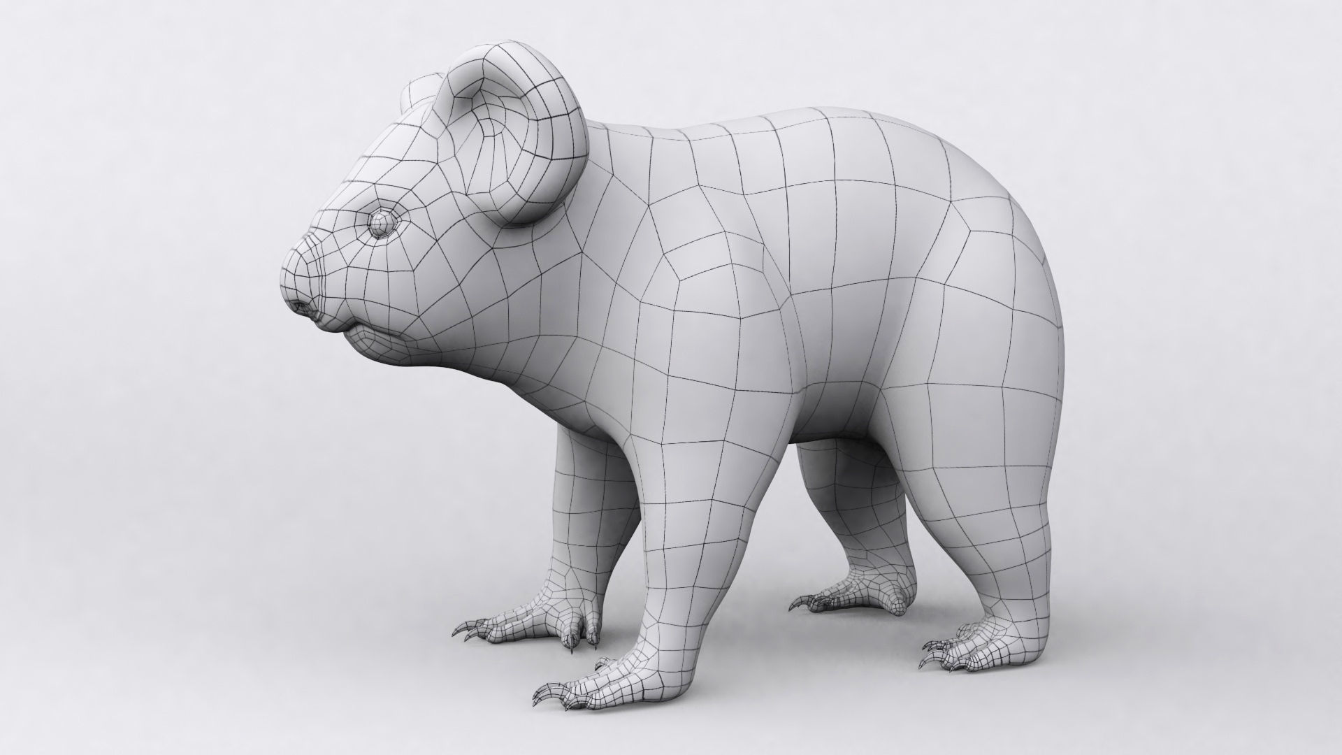 3D KOALA BEAR Low-poly 3D model_3