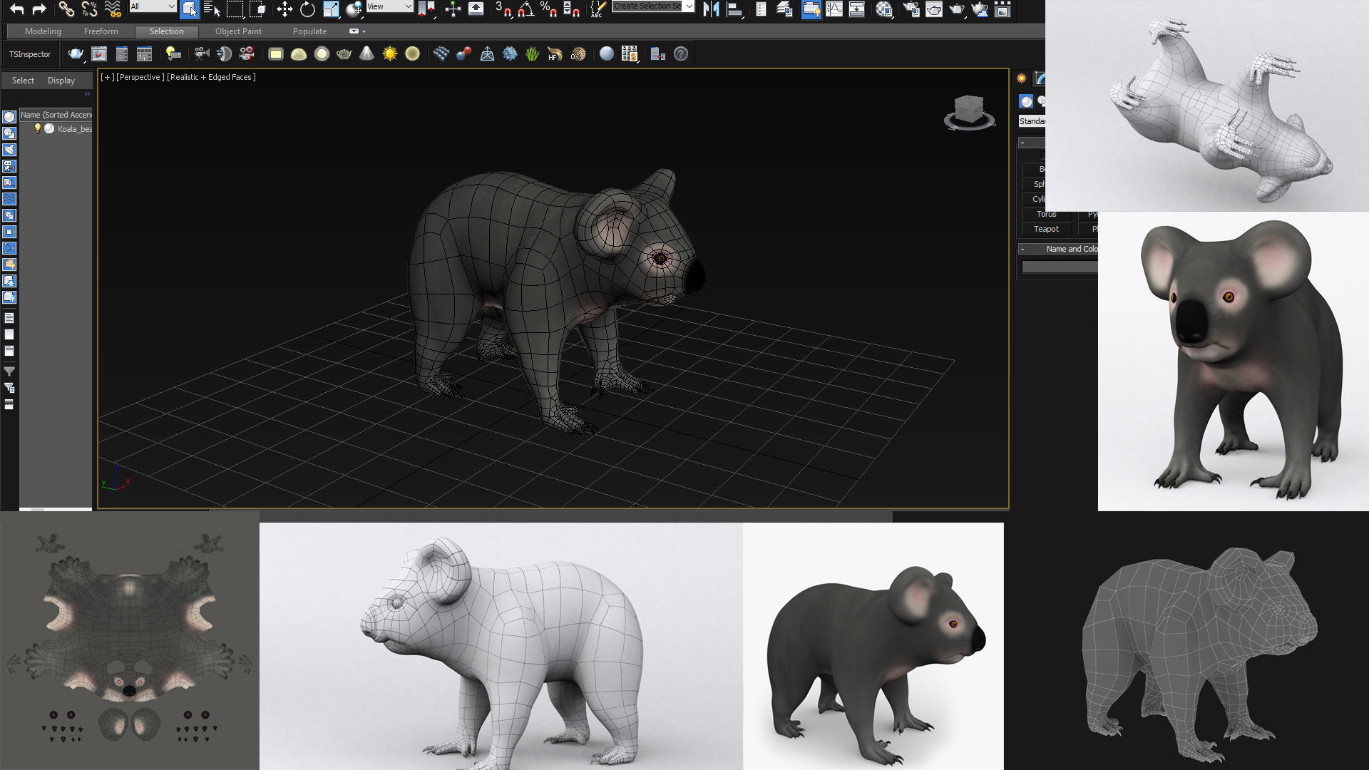 3D KOALA BEAR Low-poly 3D model_1