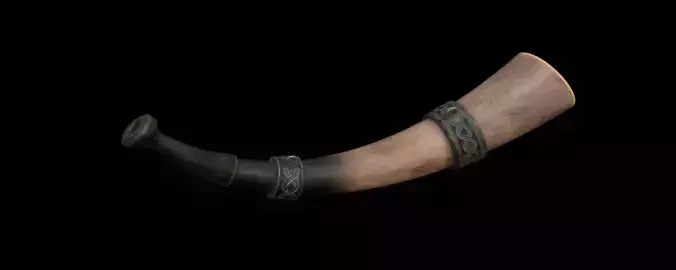 Viking war horn for VIdeogames Low-poly 3D model