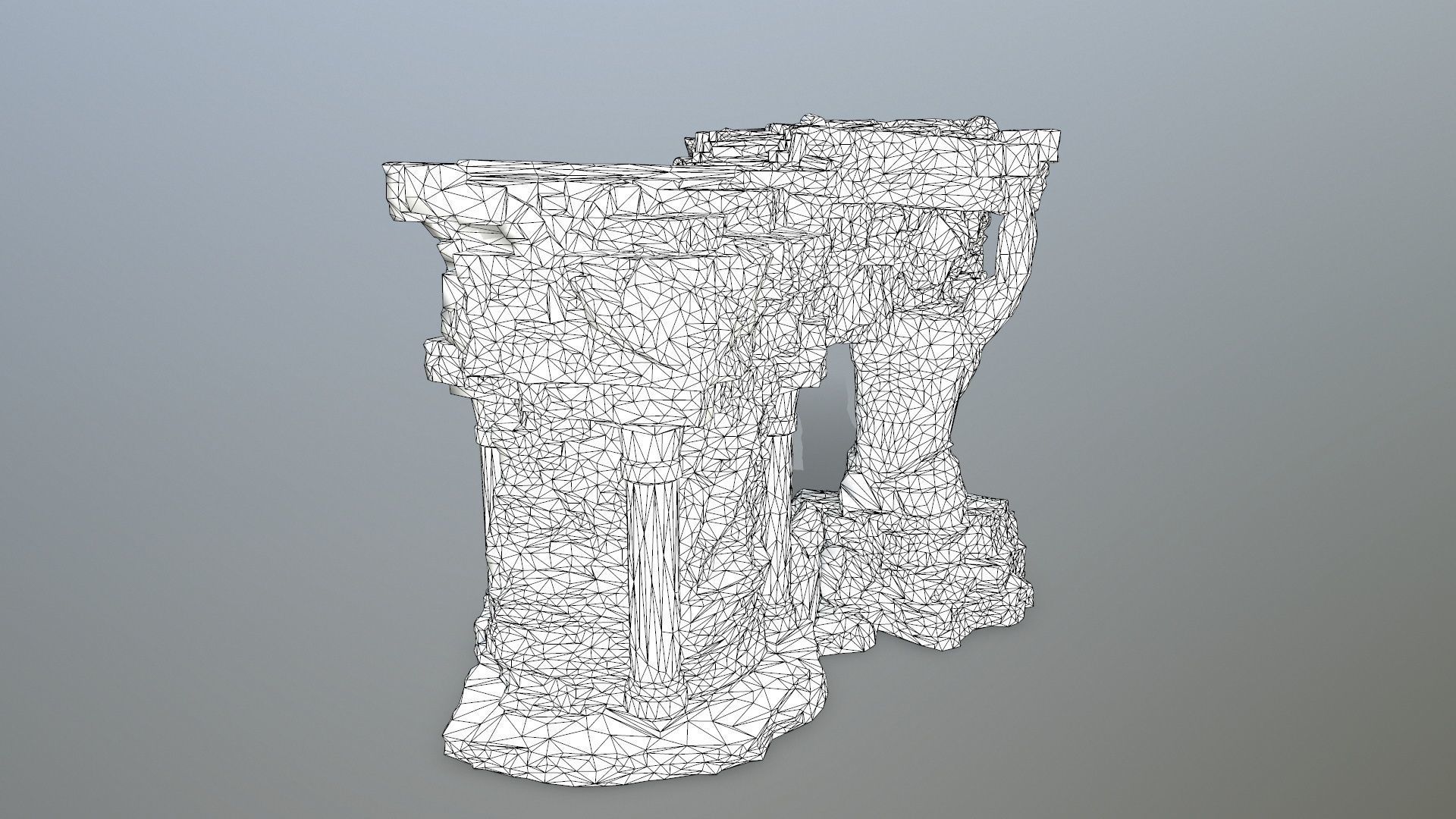 temple stone structure Low-poly 3D model_14