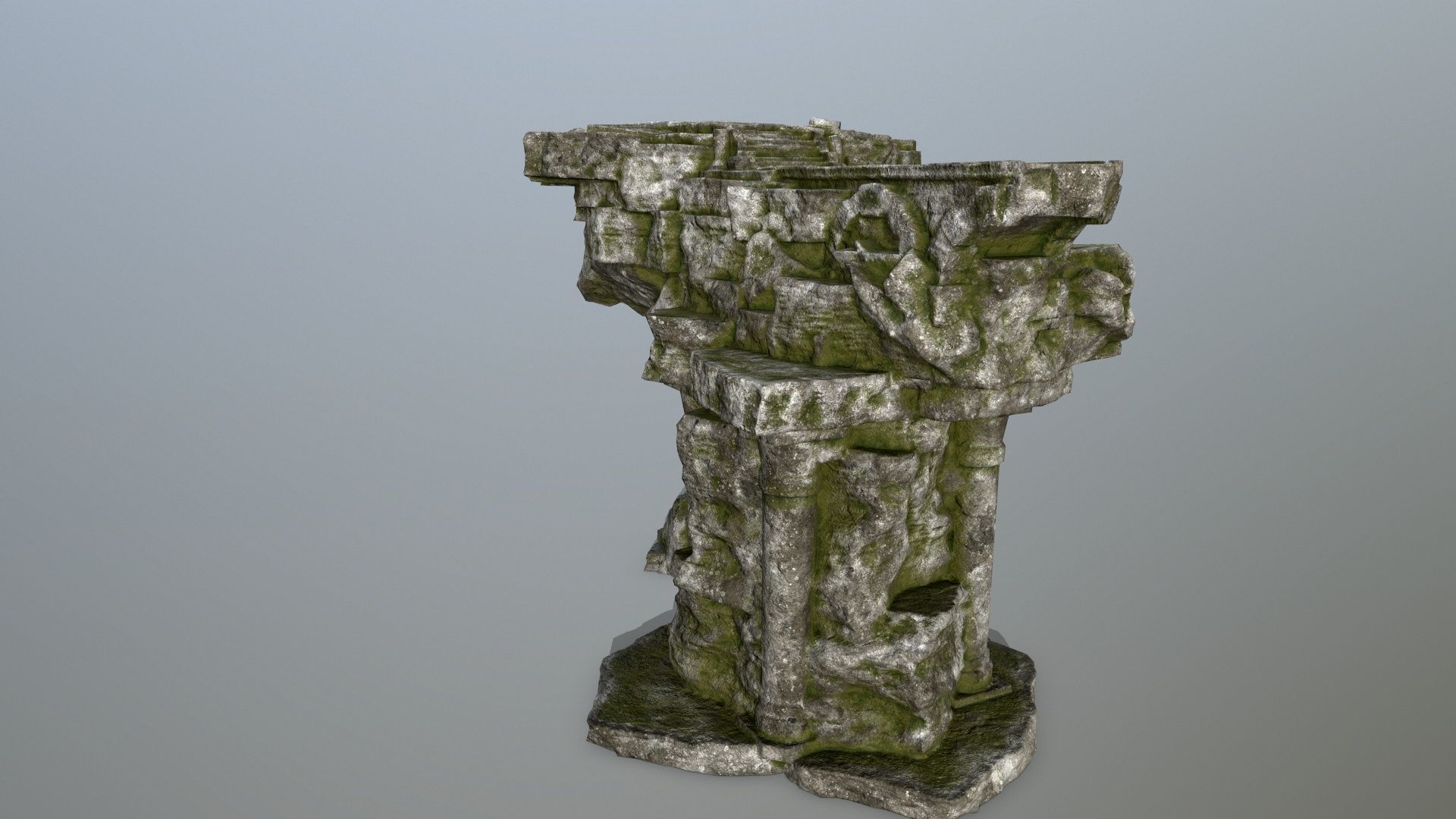 temple stone structure Low-poly 3D model_6