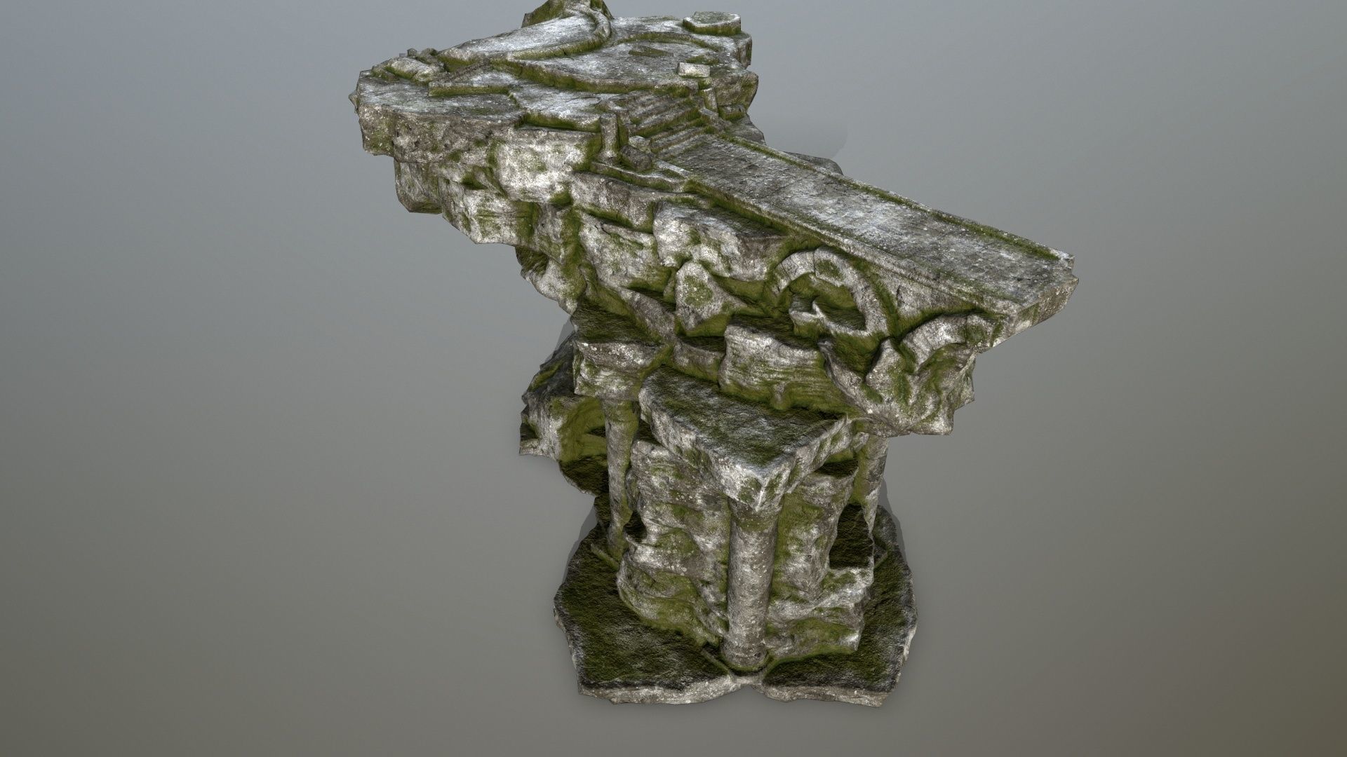 temple stone structure Low-poly 3D model_12