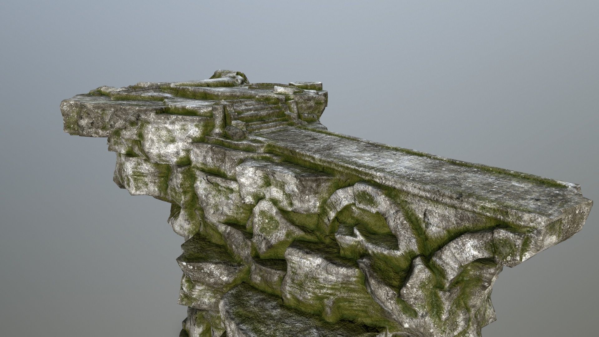 temple stone structure Low-poly 3D model_13