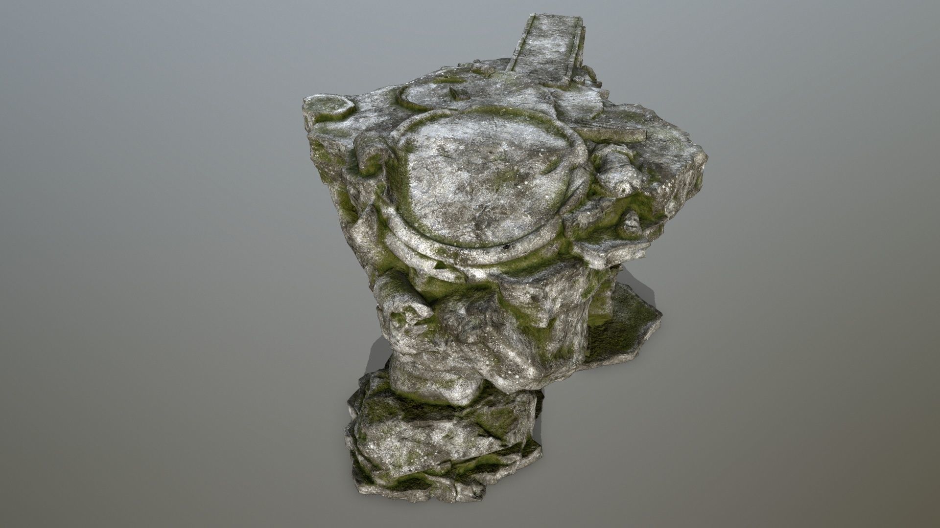 temple stone structure Low-poly 3D model_10