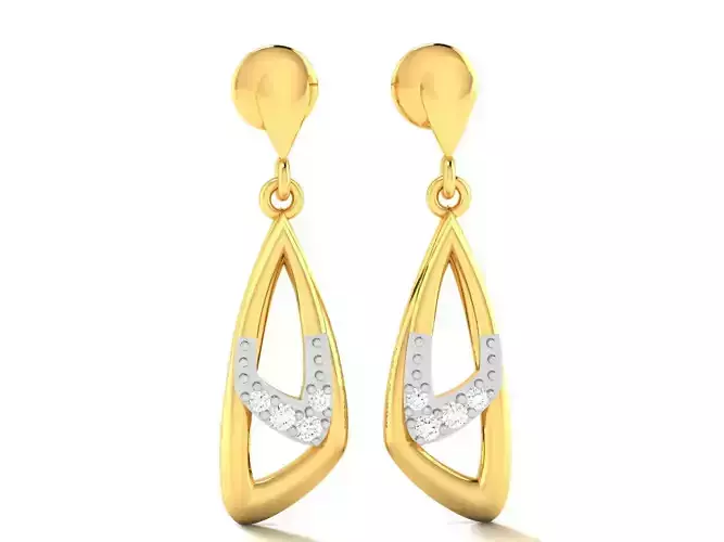 Earrings-3159 gold and diamond dangle earrings