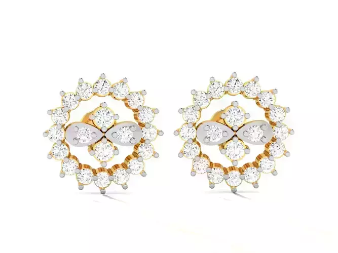 Earrings-3152 gold diamond stud earring