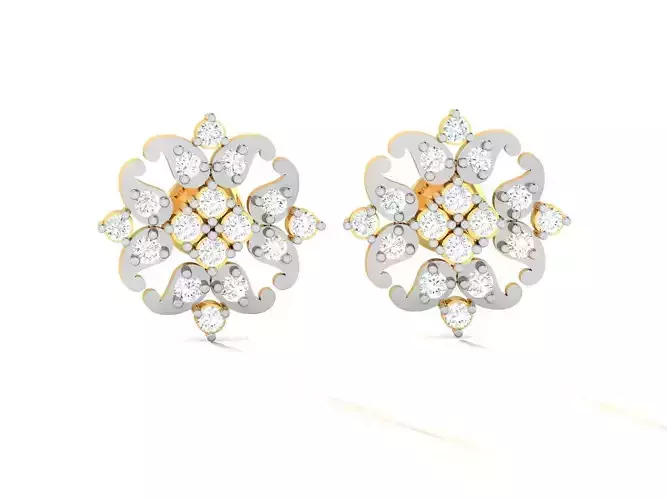 Earrings-3151 gold diamond stud earring