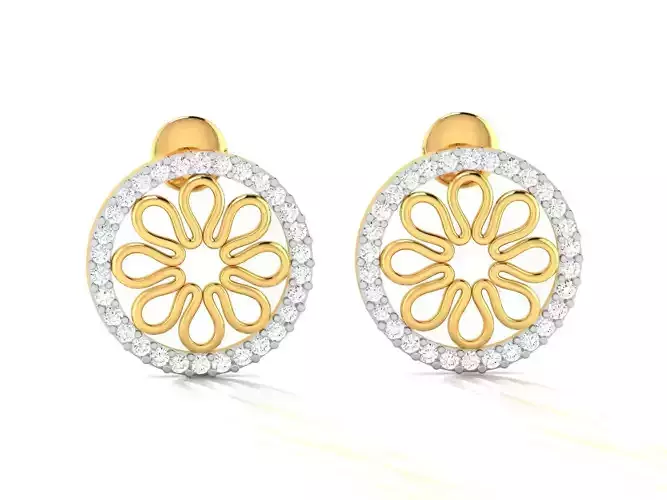 Earrings-3145 diamond earring gold
