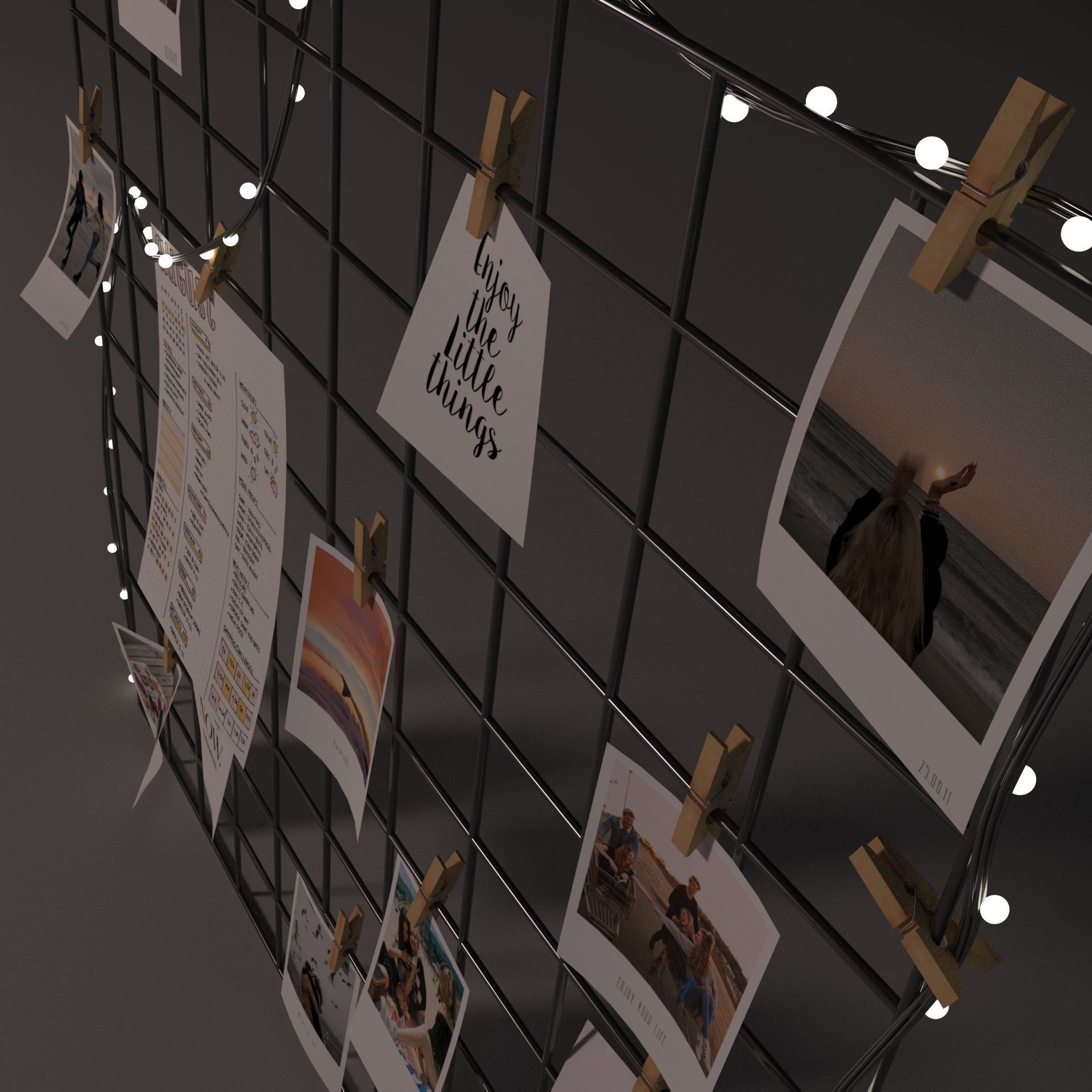Moodboard clothesline 3D model_4