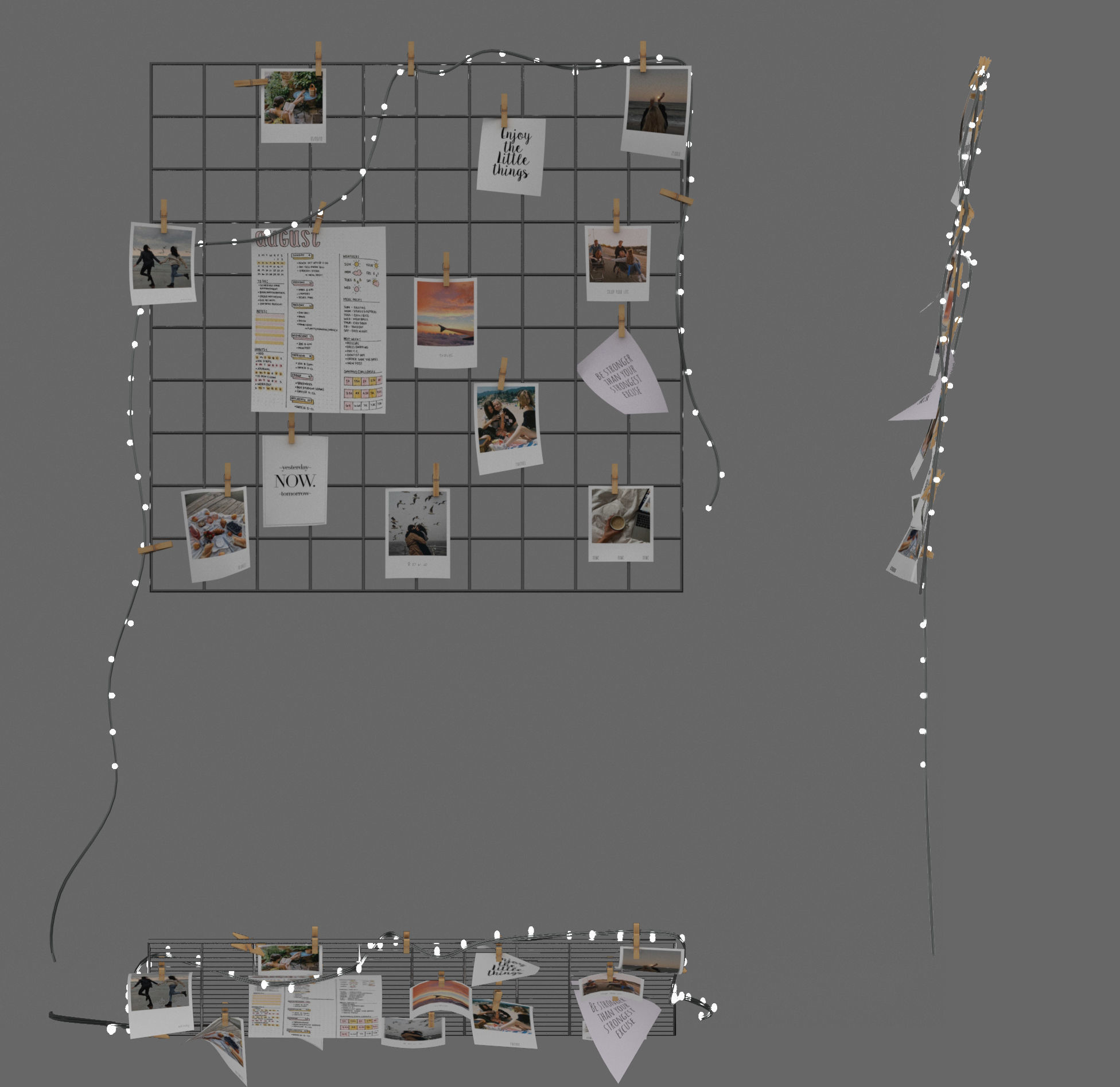 Moodboard clothesline 3D model_5