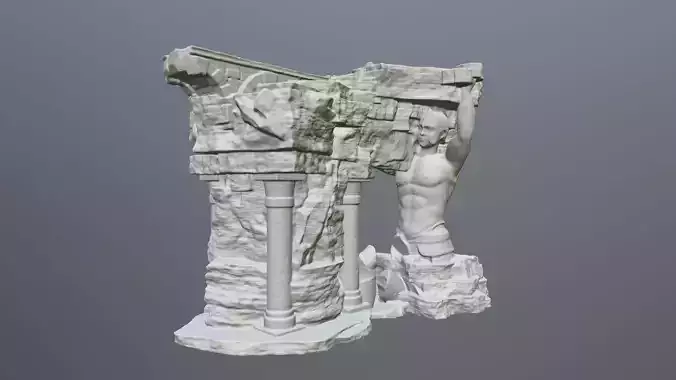 print temple stone structure 3D print model