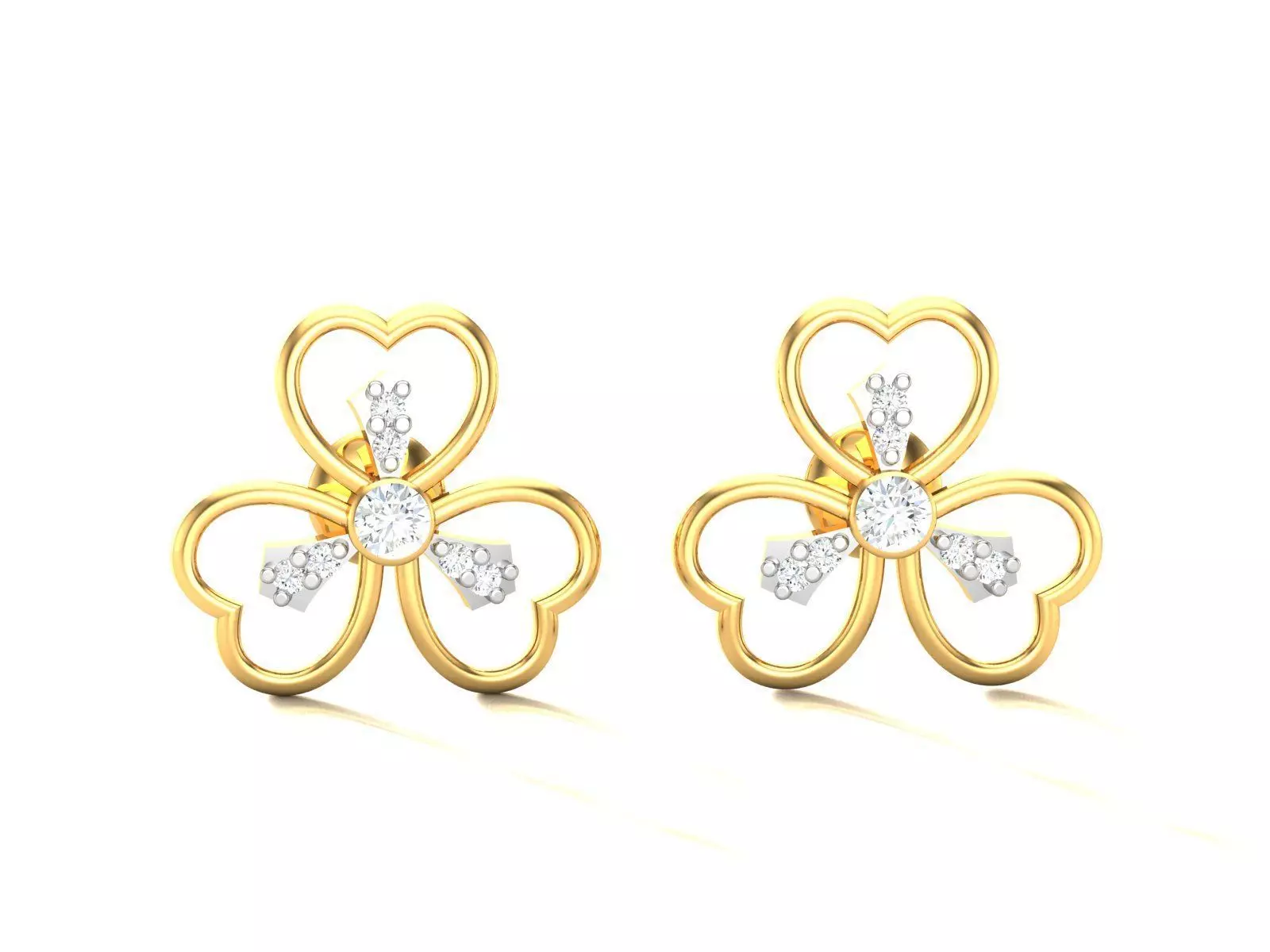 Earrings-3120 butterfly stud earrings gold 3D print model