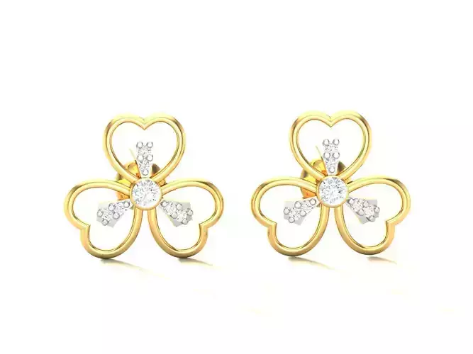 Earrings-3120 butterfly stud earrings gold