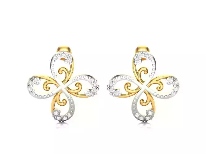 Earrings-3117 diamond earring gold