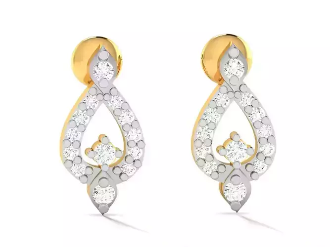 Earrings-3116 earring with diamonds gold