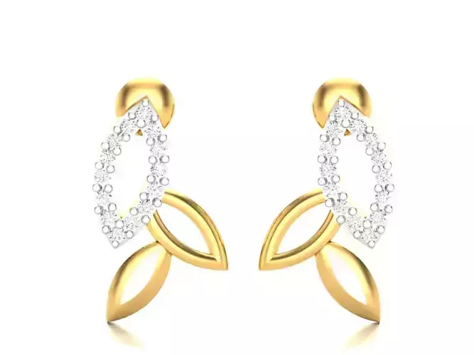 Earrings-3114 diamond stud earring gold