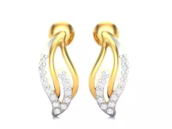 Earrings-3113 two gold and diamond earrings