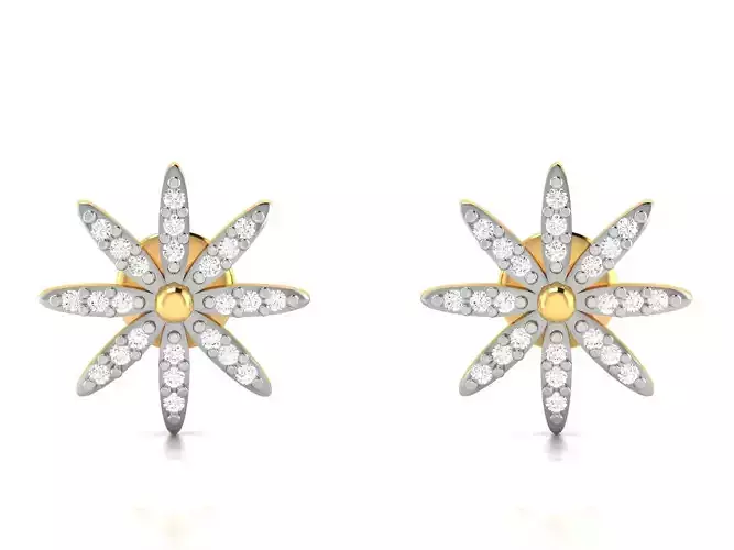 Earrings-3105 dahlia diamond stud earrings
