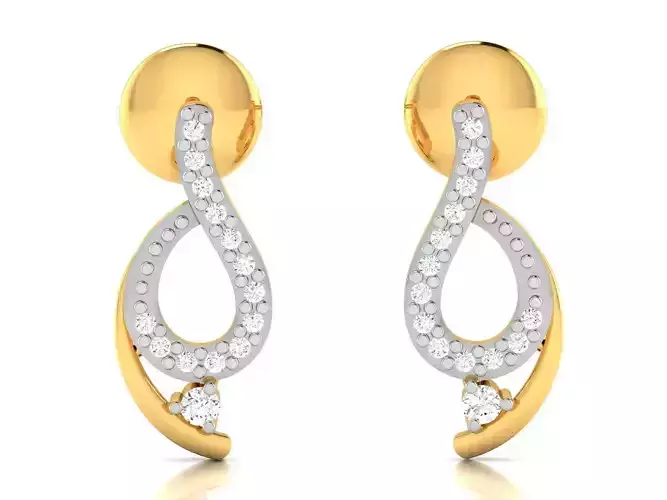 Earrings-3088 diamond earring gold