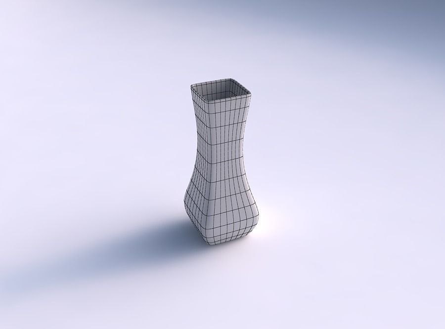 Vase larger opening rectangle smooth 3D print model_5