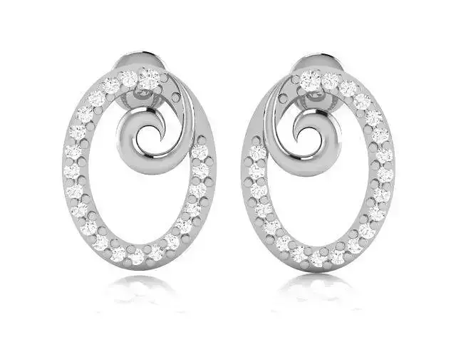 Earrings-3067 pair of gold earrings with cubic zirconia 3D print model
