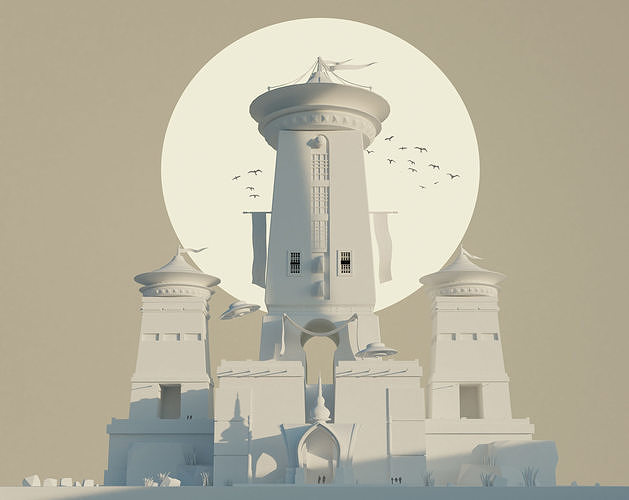 Hanebu Station Castle 3D model